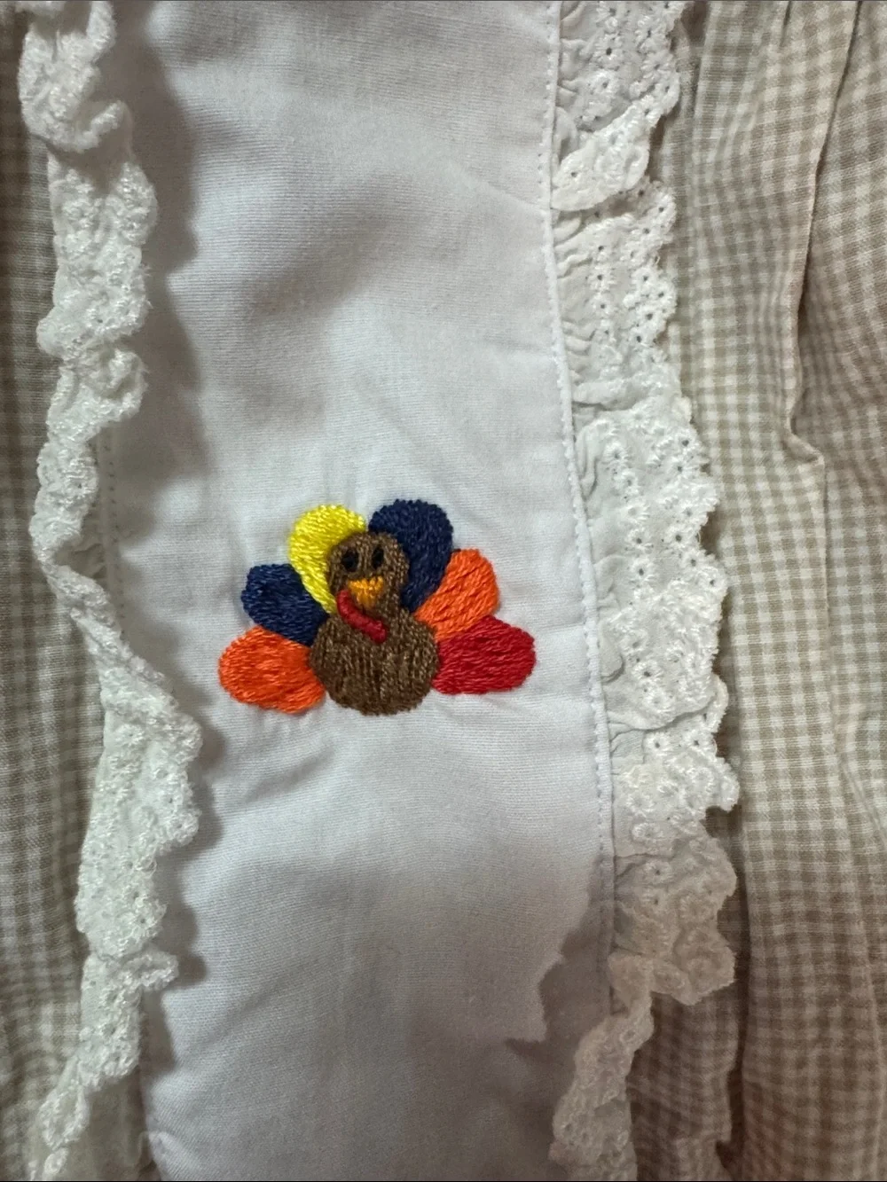 Hand-Smocked Pumpkin Embroidered Cotton Kids Dress - Orange Collar